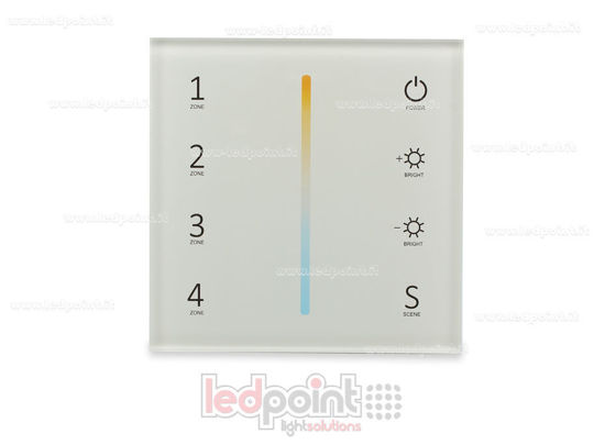 Imagen de Master DMX y mando CCT de pared, 86x86mm, 4 zonas 3 escenas, RF2.4G