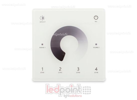 Imagen de Mando a distancia de pared slim, monocromo, a pilas, blanco, 4 zonas RF2.4G