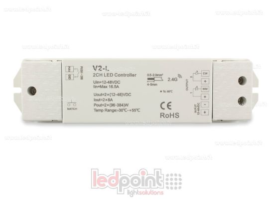 Imagen de Controlador CCT 12-48V, 2ch*8A, RF 2.4G