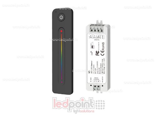 Imagen de Kit de control remoto + controlador RGB 12/24V, 3ch*4A, RF 2.4G