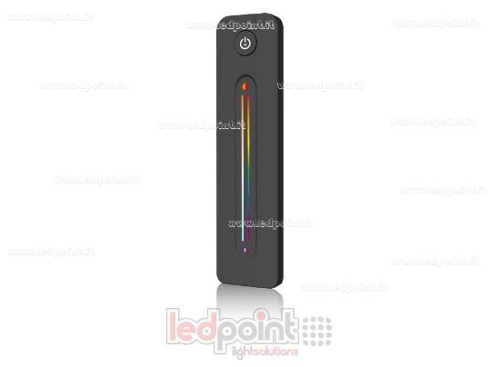 Imagen de Mando a distancia ultrafino RGB+CCT con deslizador táctil, mono-zona, negro con imán trasero, RF 2.4GHz