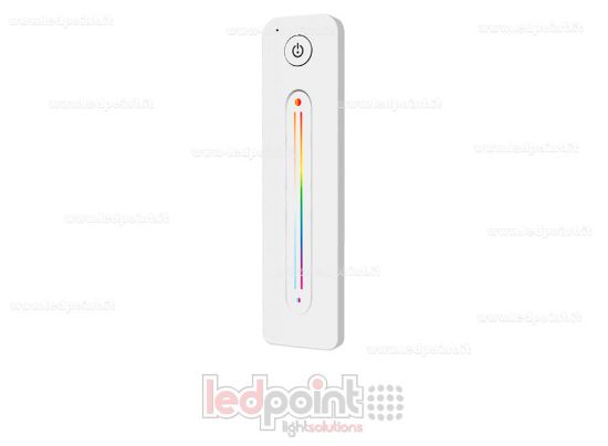 Imagen de Mando a distancia ultrafino RGB+CCT con deslizador táctil, mono-zona, blanco con imán trasero, RF 2.4GHz