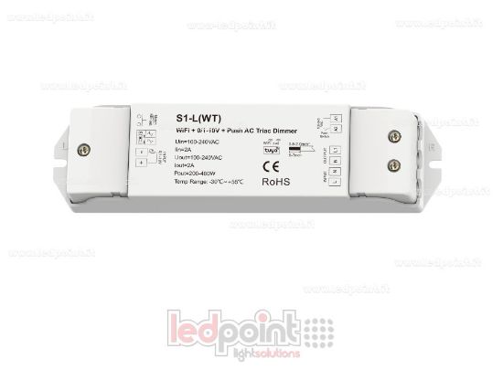 Imagen de Dimmer AC por corte de fase, 100-240V CA, 1 canal*2A, WiFi + 0/1-10V + Pulsador