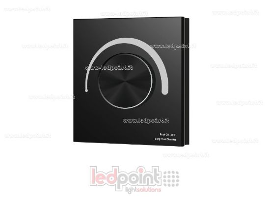 Imagen de Mando Dimmer Triac Zigbee de Pared, 86x86mm, 1 Zona con Rueda Giratoria, Negro