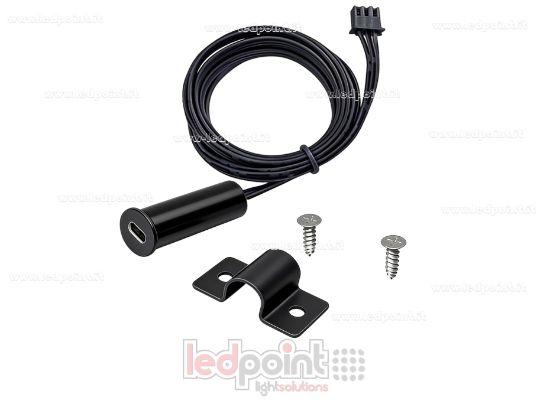 Imagen de Sensor negro redondo para puertas, de 13 mm de diámetro