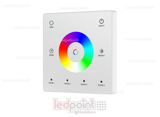 Imagen de Mando a distancia de pared SPI RF RGB, RGBW, a pilas, blanco, 3 V CC, RF 2,4 GHz