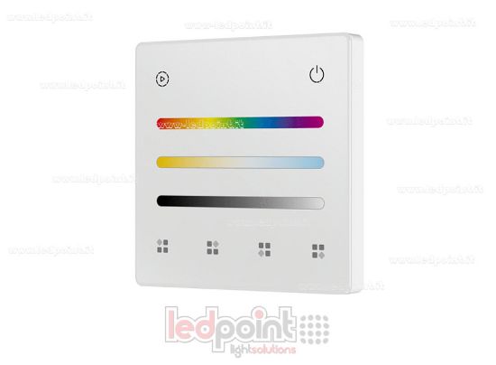 Imagen de Mando a distancia de pared RGB + CCT a pilas, blanco, 4 zonas RF 2,4 GHz