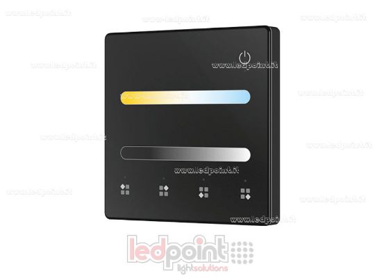 Imagen de Mando a distancia de pared CCT, a pilas, negro. 4 zonas RF 2,4 GHz
