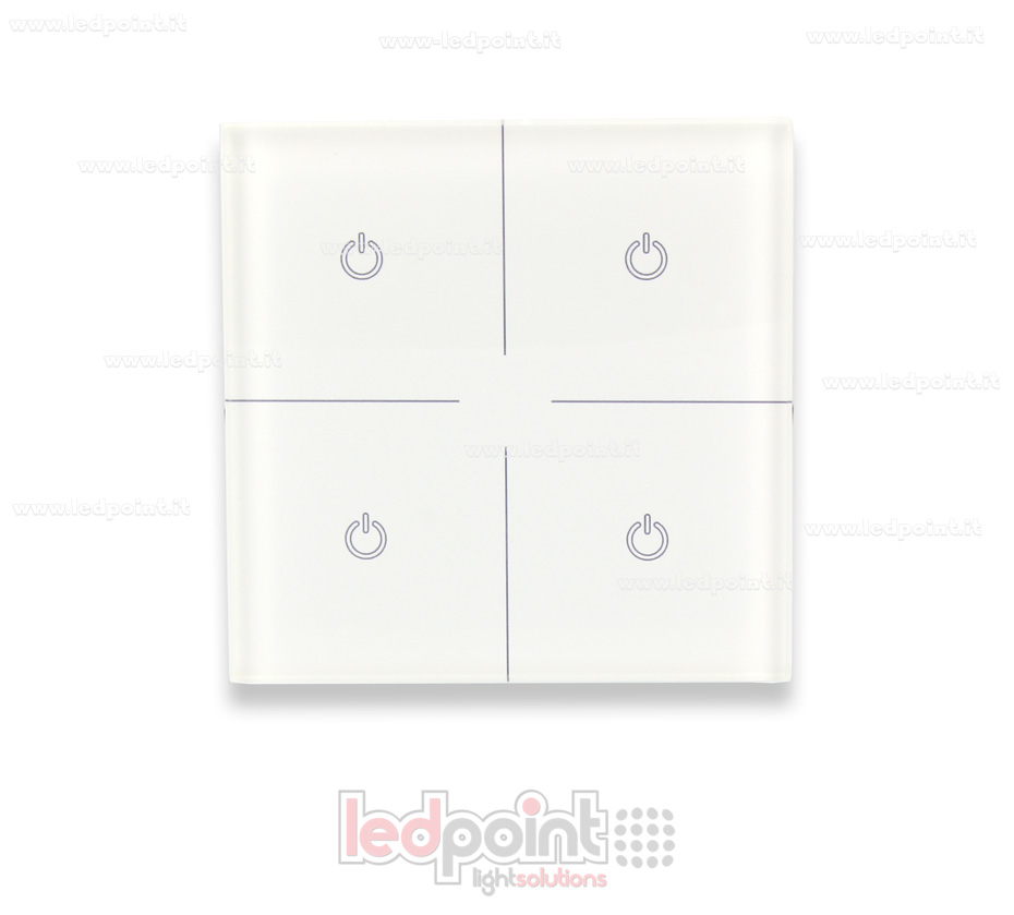 Mando a distancia RF monocromo y maestro DMX para montaje en pared, blanco, 4 zonas, 86*86mm SK-T16 Mando a distancia RF monocromo y maestro DMX para montaje en pared, blanco, 4 zonas, 86*86mm SK-T16