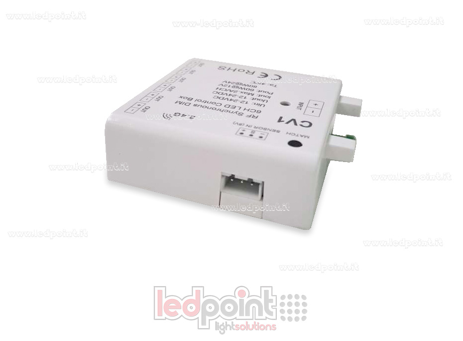 Interfaz dimmer 6ch 60W 12V-24V, RF 2.4GHz con entrada para sensor SK-CV1 Interfaz dimmer 6ch 60W 12V-24V, RF 2.4GHz con entrada para sensor SK-CV1