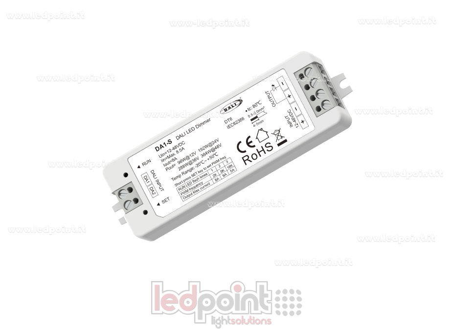 Dimmer DALI, 1 Canal 8A, 12-48V CC, Tensión Constante SK-DA1-S