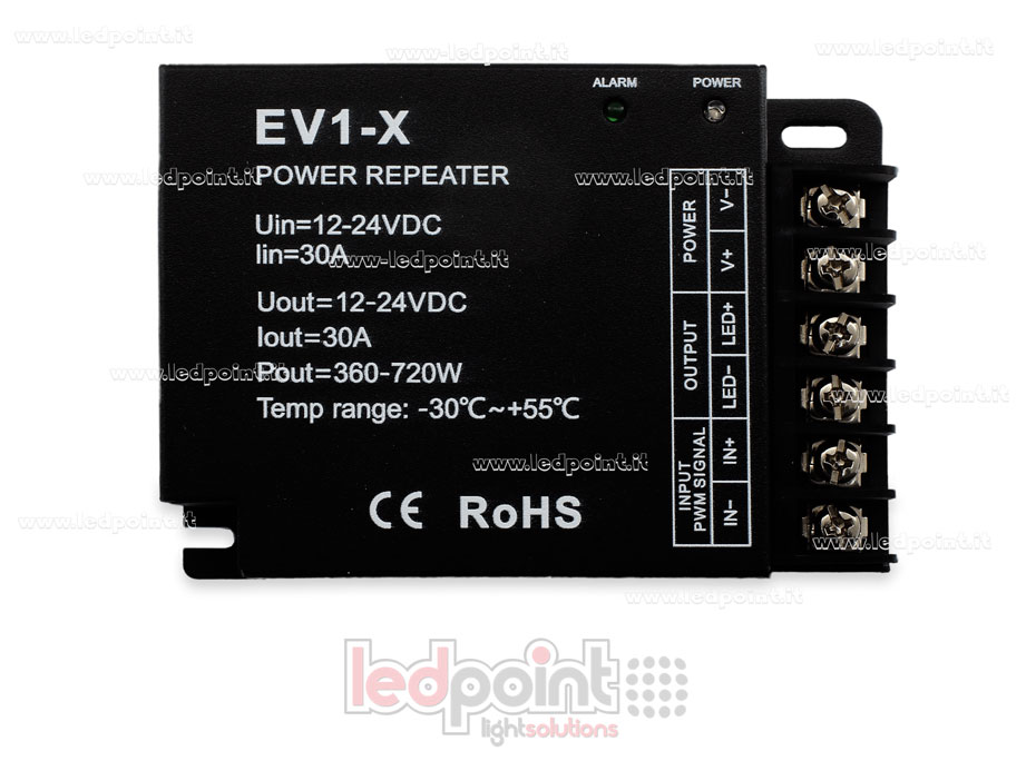 Amplificador monocromático 12-24V 30A 1 canal SK-EV1-X