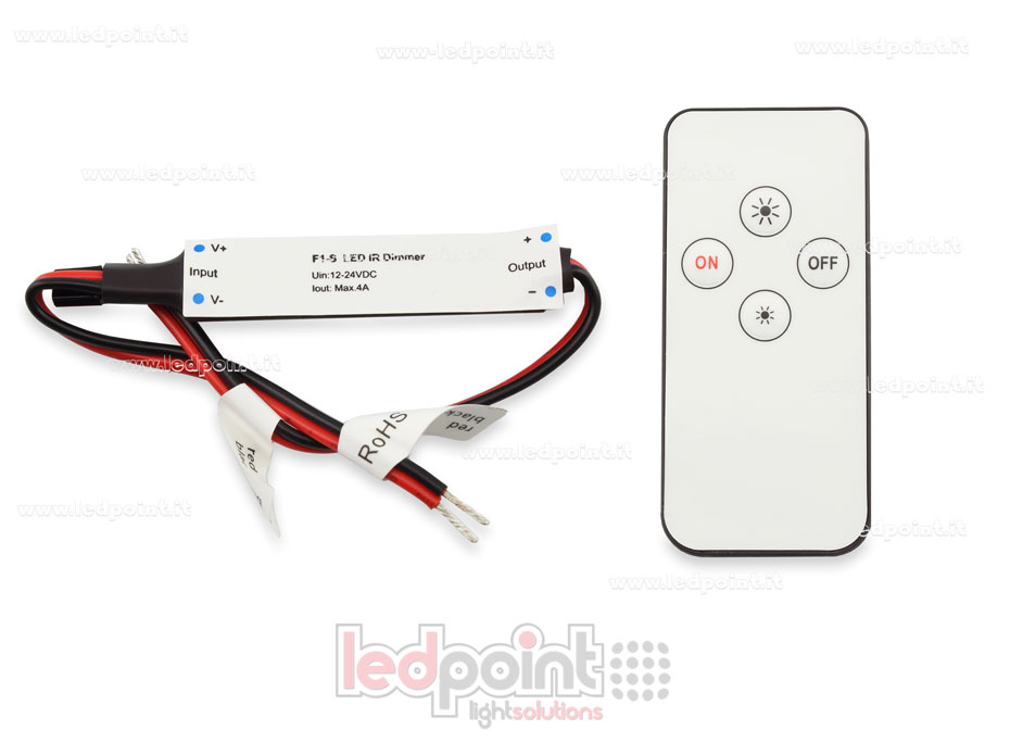 Mini dimmer receptor IR monocromático con mando a distancia 12/24V, 1ch 4A/CH SK-F1-S