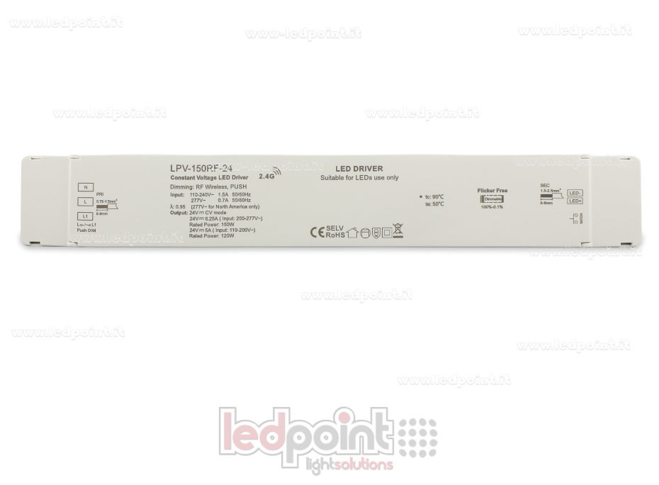 Fuente de alimentación 150W 24V Wireless, push dim SK-LPV-150RF-24