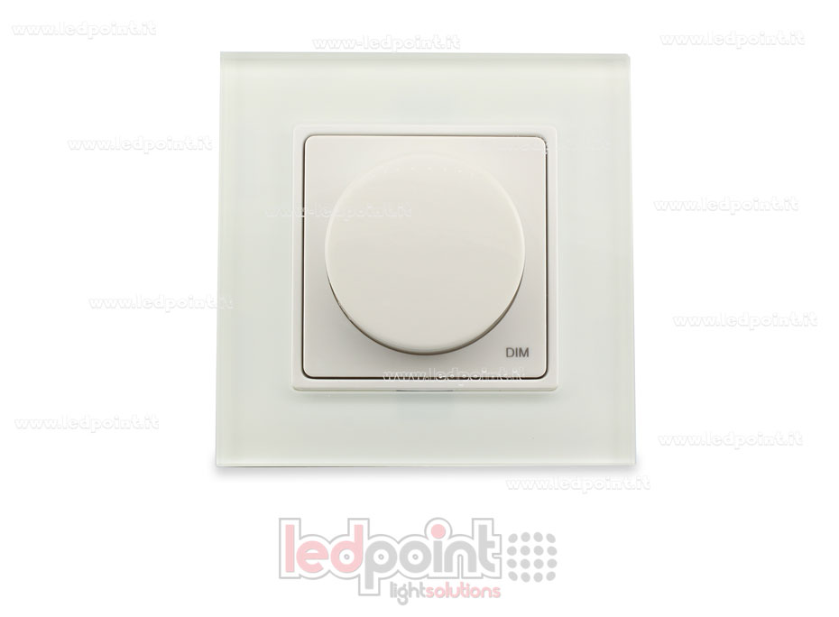 Mando de pared en vidrio 86x86mm monocromático monozona con ruleta RF2.4G SK-PK1(G)