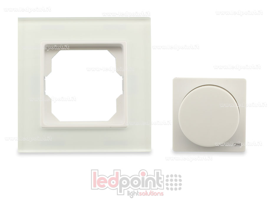 Mando de pared en vidrio 86x86mm monocromático monozona con ruleta RF2.4G SK-PK1(G)