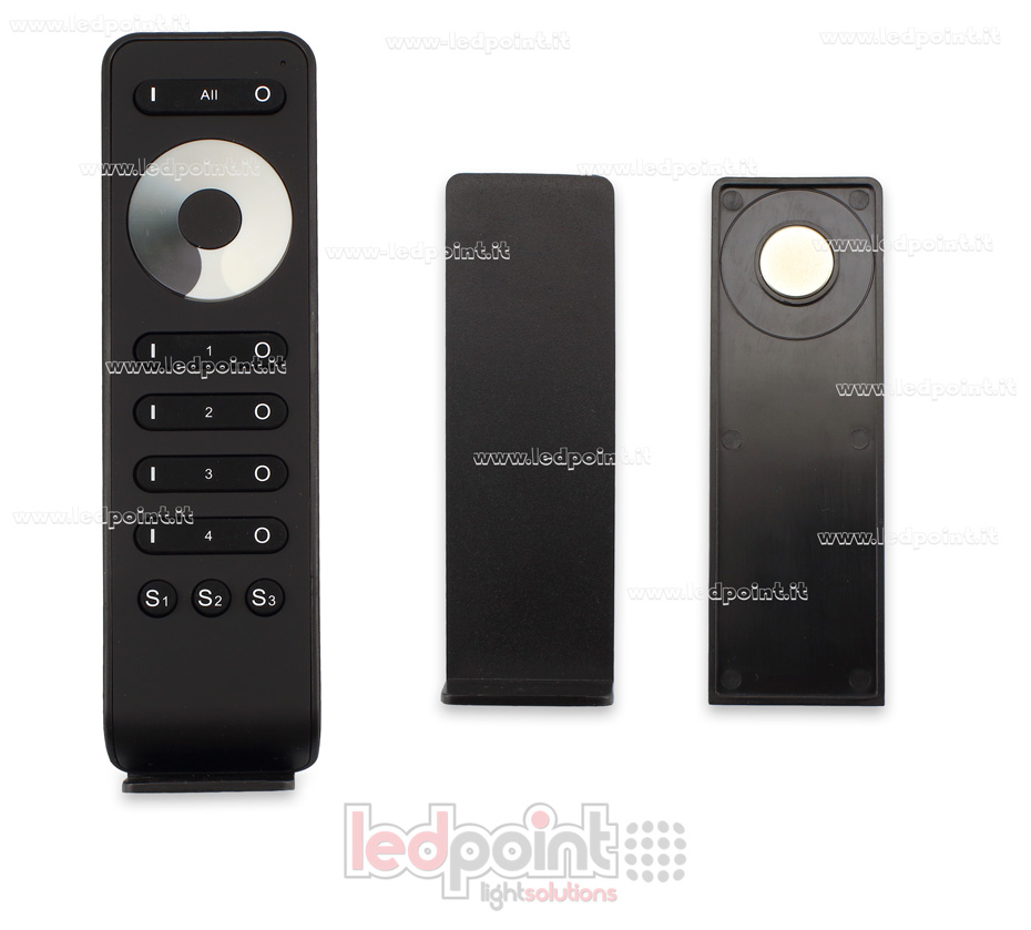 Mando a distancia monocromático 4 zonas, 3 escenas, negro 13 teclas, RF2.4G SK-RS1 Mando a distancia monocromático 4 zonas, 3 escenas, negro 13 teclas, RF2.4G SK-RS1