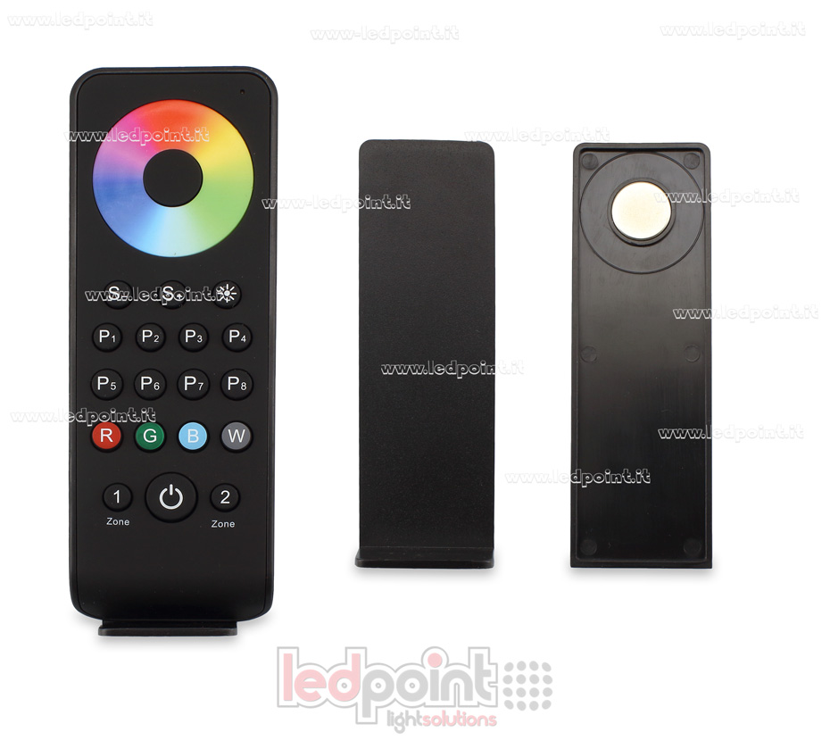Mando RGB/RGBW 2 zonas, negro con imán, RF2.4G SK-RS3 Mando RGB/RGBW 2 zonas, negro con imán, RF2.4G SK-RS3