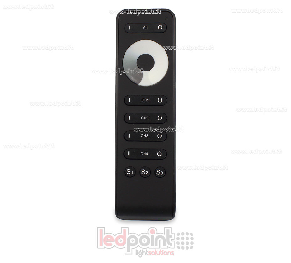 Mando a distancia monocromático, 1 zona, 4 canales, 3 escenas, negro, 13 teclas, RF2.4G SK-RS6 Mando a distancia monocromático, 1 zona, 4 canales, 3 escenas, negro, 13 teclas, RF2.4G SK-RS6