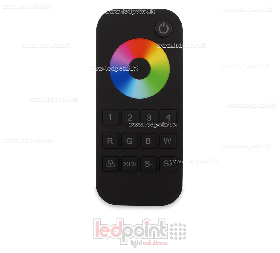 Mando a distancia RGB/RGBW 4 zonas, 2 escenas, negro, RF2.4G SK-RT9