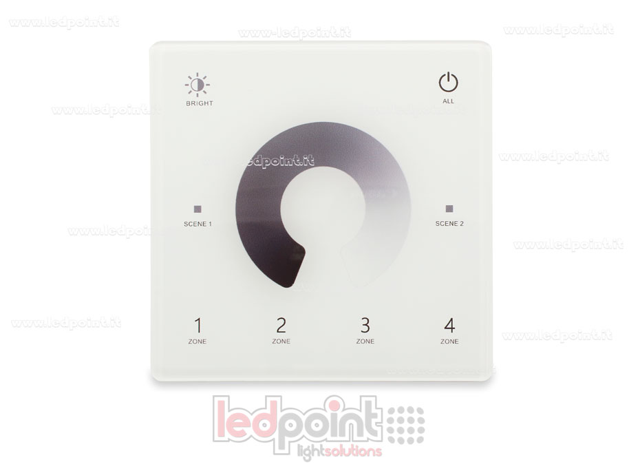 Mando a distancia de pared slim, monocromo, a pilas, blanco, 4 zonas RF2.4G SK-TW1-4-W