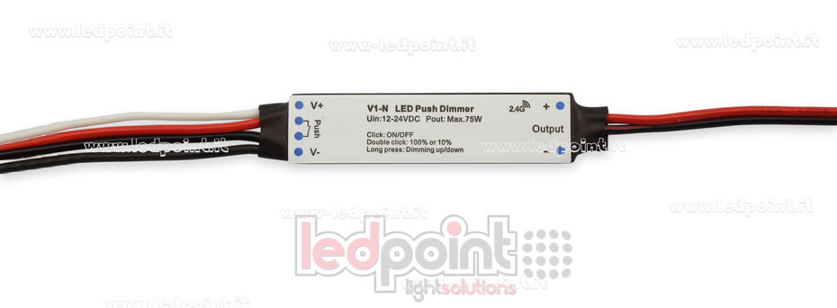 Mini dimmer monocromático con interruptor 12/24V, 1ch 3A/CH, RF 2.4G para instalación en perfiles de aluminio  SK-V1-N