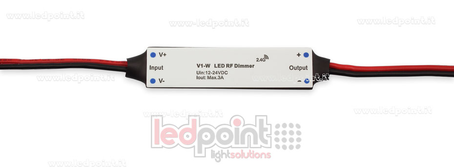 Mini dimmer receptor para instalación en perfiles de aluminio, monocromático, 12/24V, 1ch 3A/CH, RF 2.4G SK-V1-W Mini dimmer receptor para instalación en perfiles de aluminio, monocromático, 12/24V, 1ch 3A/CH, RF 2.4G SK-V1-W