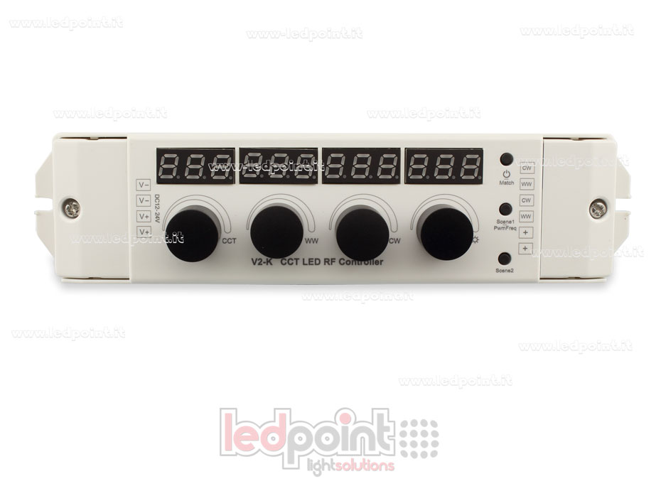 Controlador CCT con 4 pomos 12-24V, 4ch*4A, RF 2.4G SK-V2-K Controlador CCT con 4 pomos 12-24V, 4ch*4A, RF 2.4G SK-V2-K