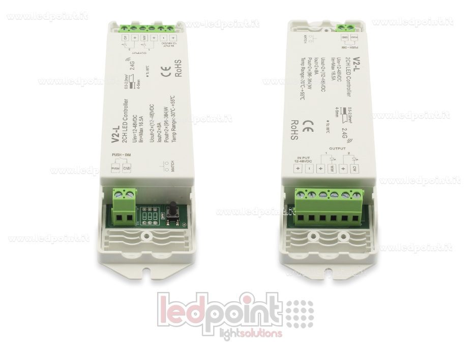 Controlador CCT 12-48V, 2ch*8A, RF 2.4G SK-V2-L