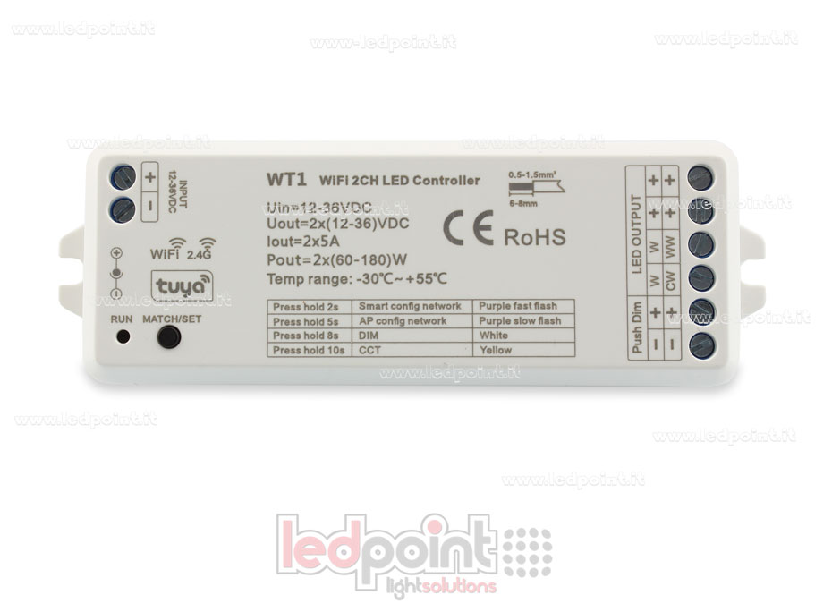 Controlador Wifi y RF 2.4G, CCT y monocromático SK-WT1