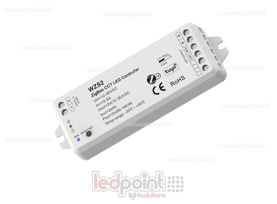 Controlador CCT 12-36V, 2 canales*5A ZigBee SK-WZS2