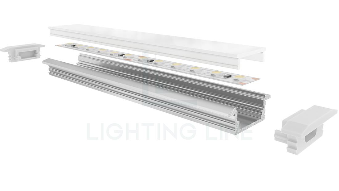Perfil en aluminio para tiras de led PR-RE01B-03