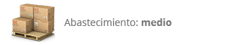 El artículo está en stock en cantidad media. Se trata de productos demandados pero con volumenes de ventas moderados y abastecimiento regular. stock y disponibilidad media